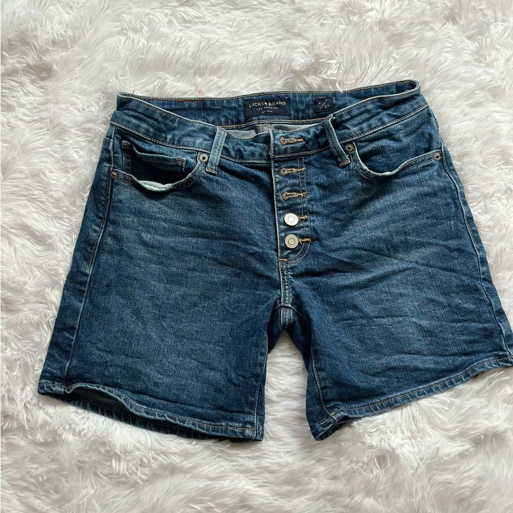 Lucky Brand Blue Denim Button-Fly Shorts